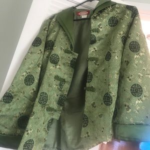 Oriental print blazer